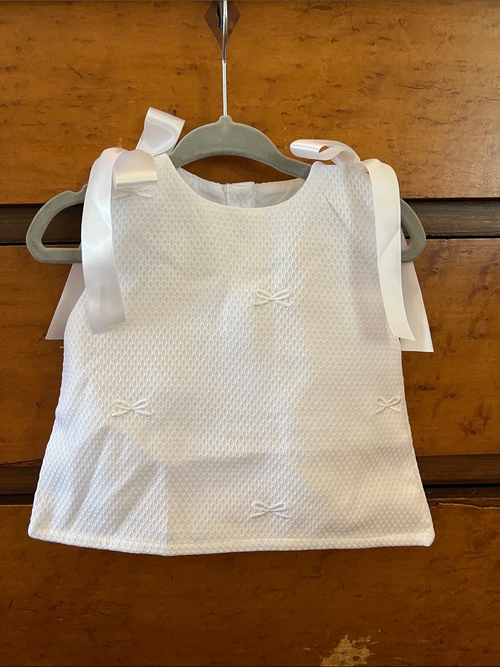 White Bow-Accent Diaper Set